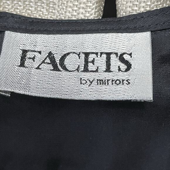 Facets by Mirrors Vintage Tapestry Vest Women M Black Cherubs Angels Satin Back - Picture 4 of 7
